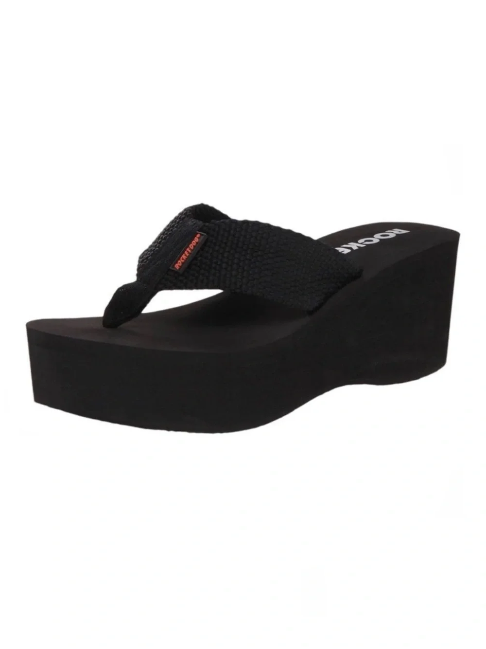 Rocket Dog Women's Crush Comfort Foam Black Platform Flip‎ Flop Sandal Size 9
